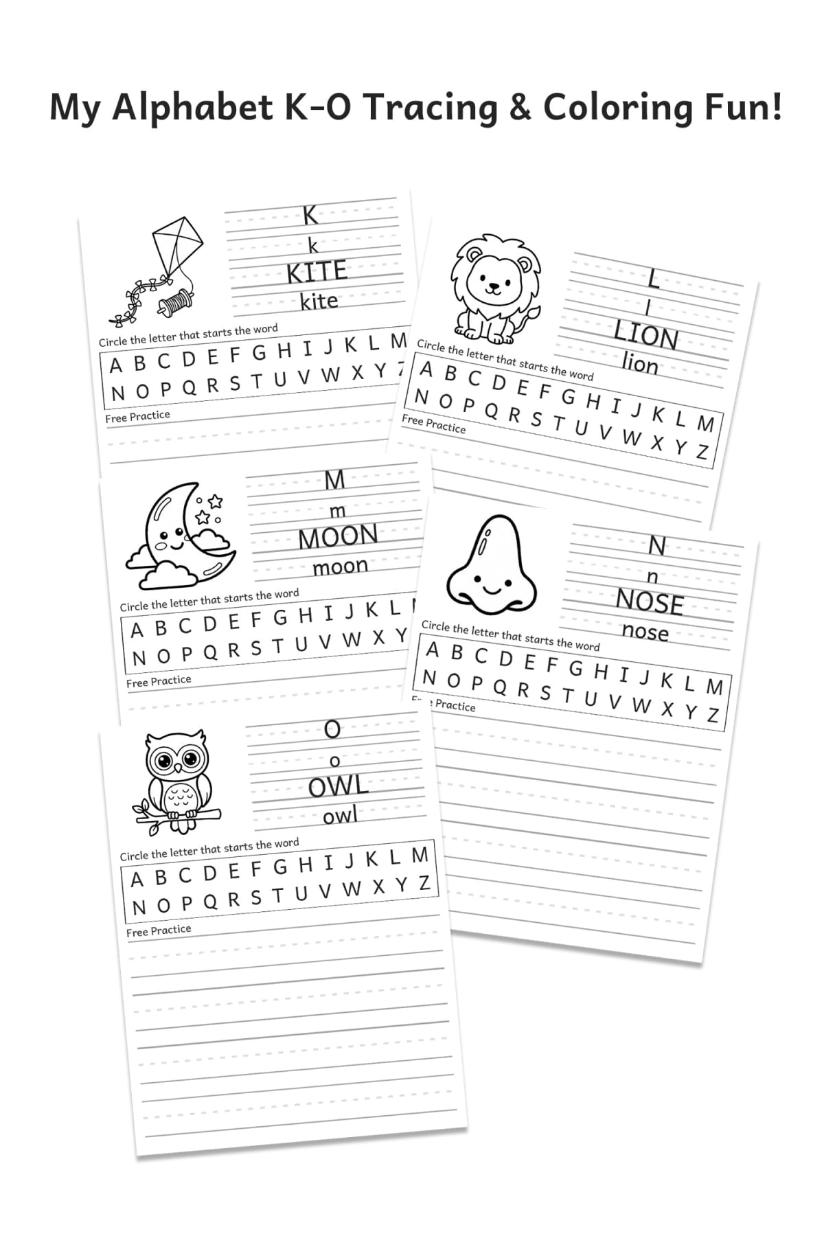 alphabet tracing worksheets