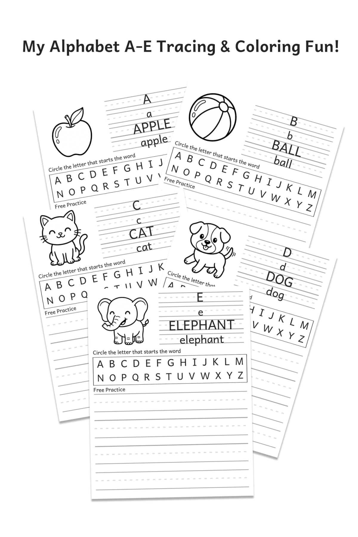 alphabet tracing worksheets