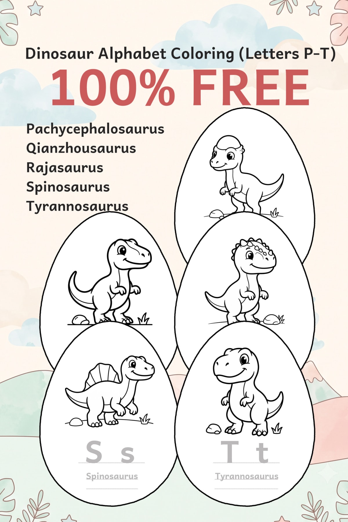 free dinosaur alphabet worksheets