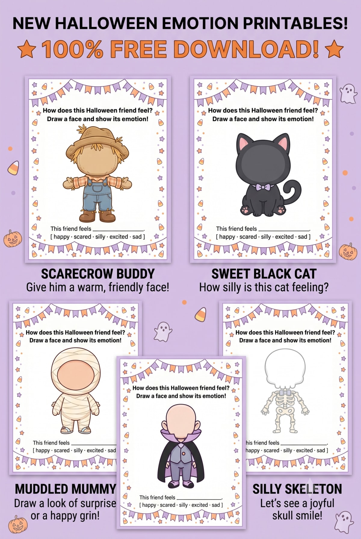 free halloween emotions worksheet